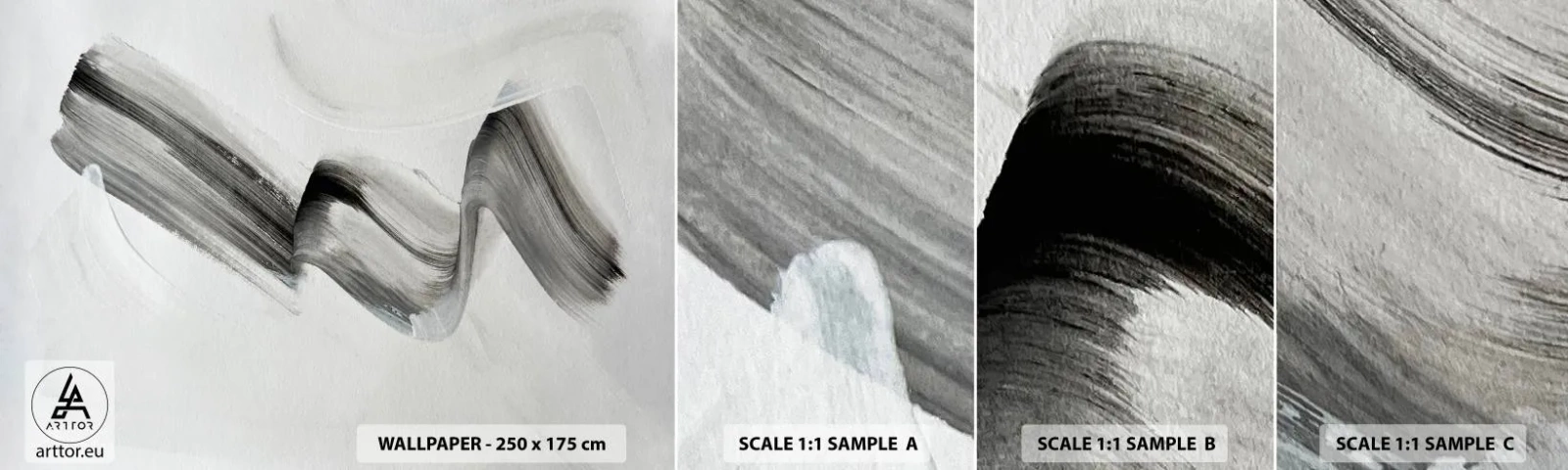 Échantillon De Papier Peint Standard Eco - Mine de rien pour s'amuser - Minimalisme, Abstraction, Brosse - 100x30 cm