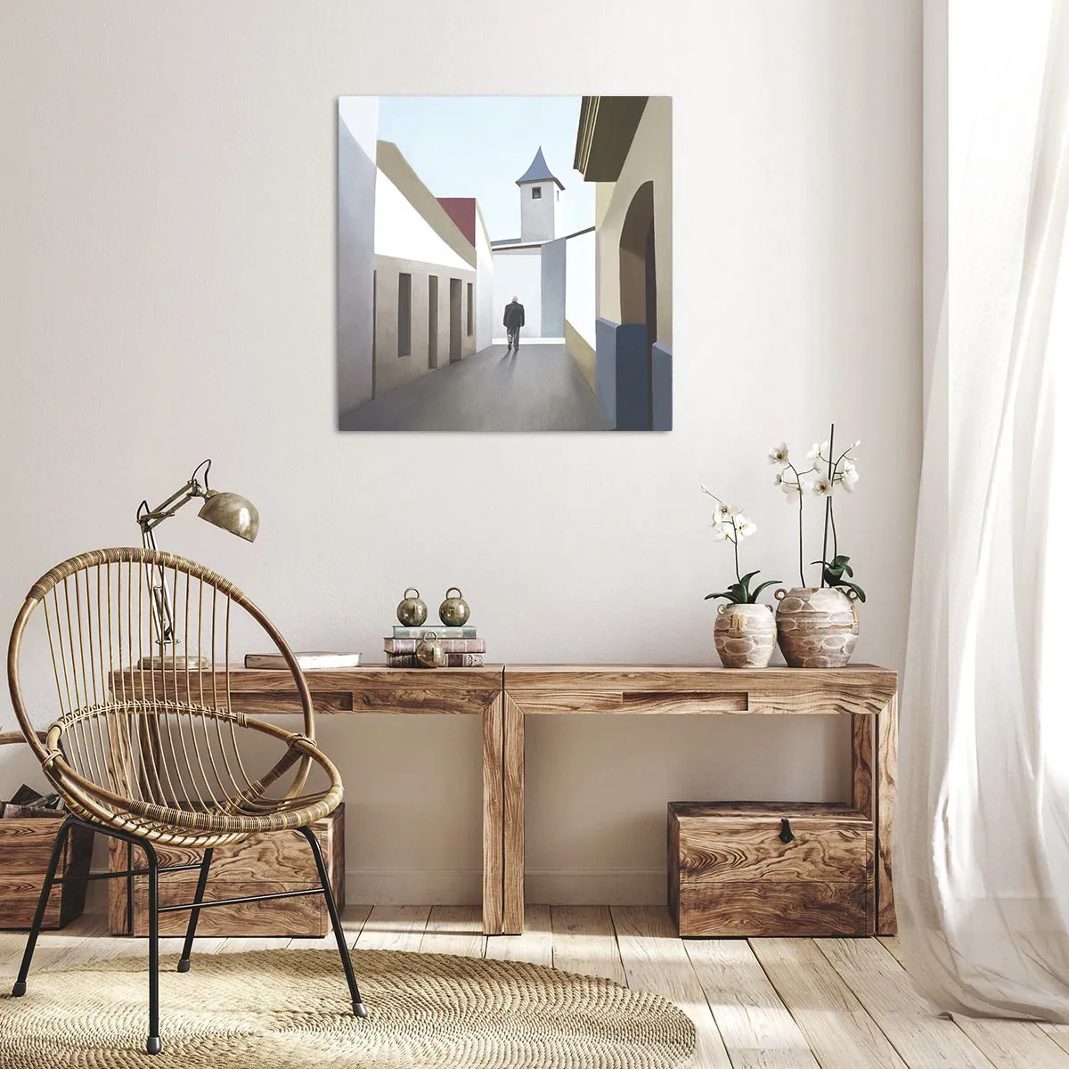 Impression sur toile - Image sur toile - Une promenade ensoleillée - 40x40 cm