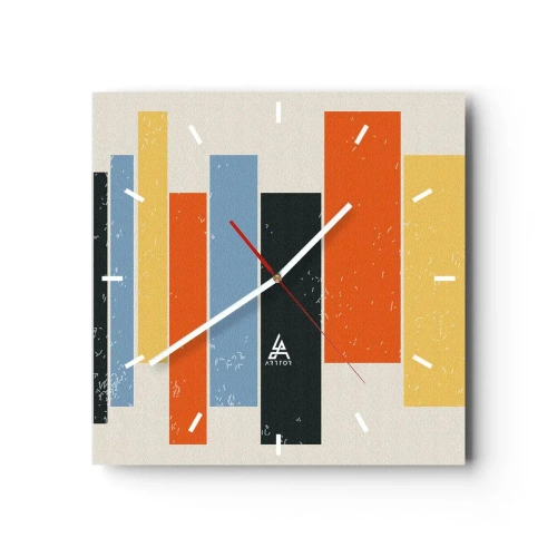 Horloge murale - Pendule murale - Notation musicale - 40x40 cm