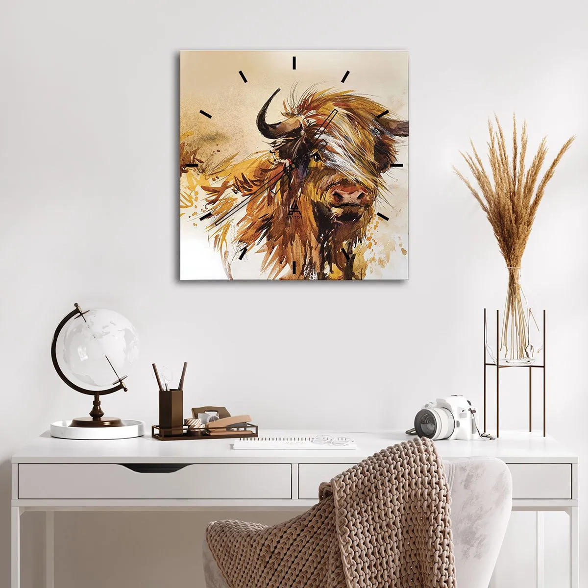 Horloge murale - Pendule murale - Fierté du chasseur - 40x40 cm