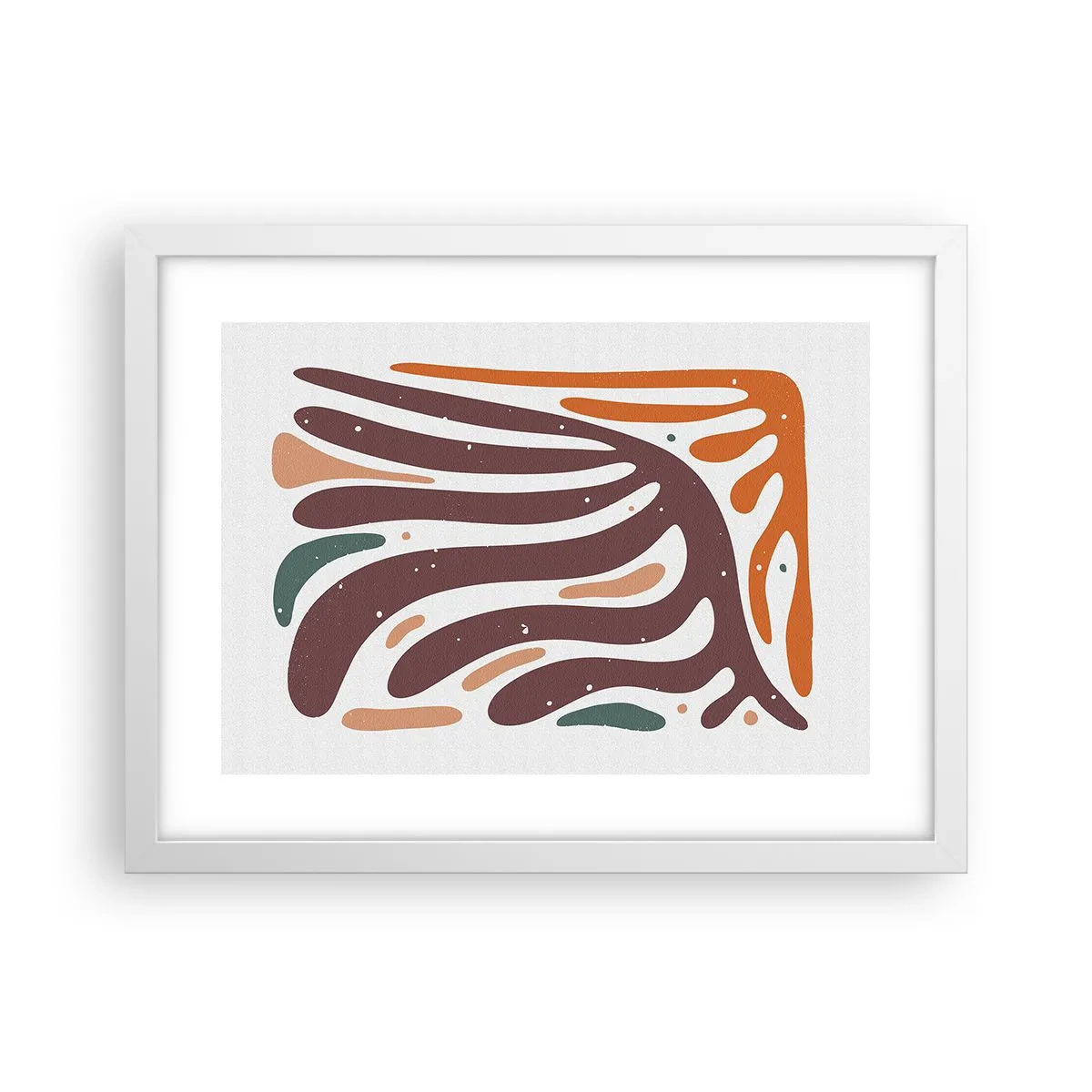 Affiche dans un cadre blanc - Poster - Composition organique rayonnante - 40x30 cm