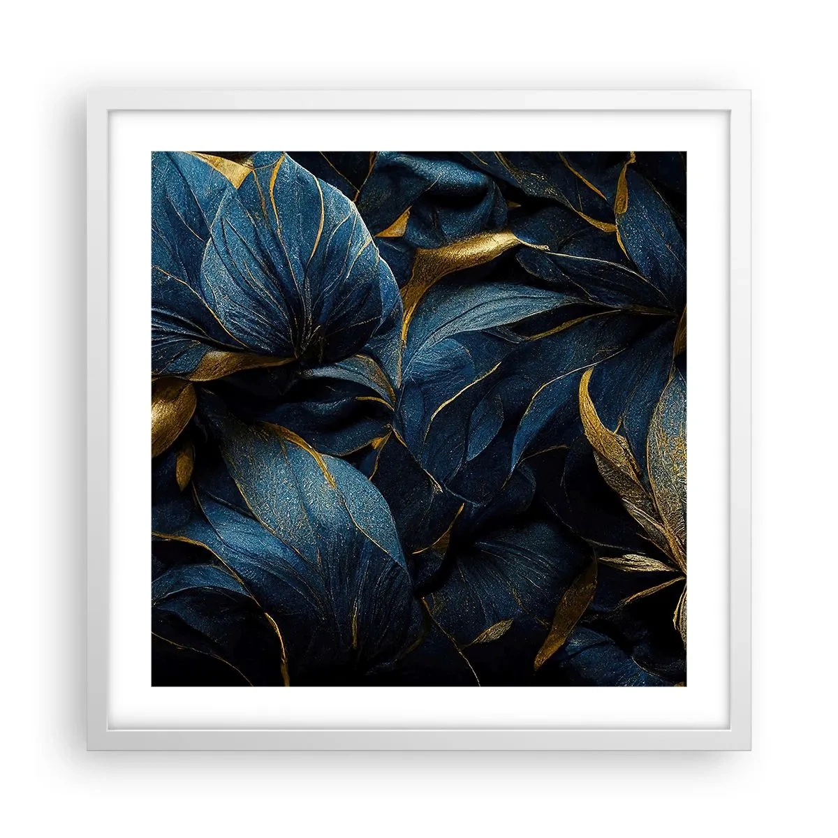 Affiche dans un cadre blanc - Poster - Des dessous dorés - 50x50 cm