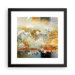 Affiche dans un cadre noir - Poster - Au galop vers la lumière - 30x30 cm