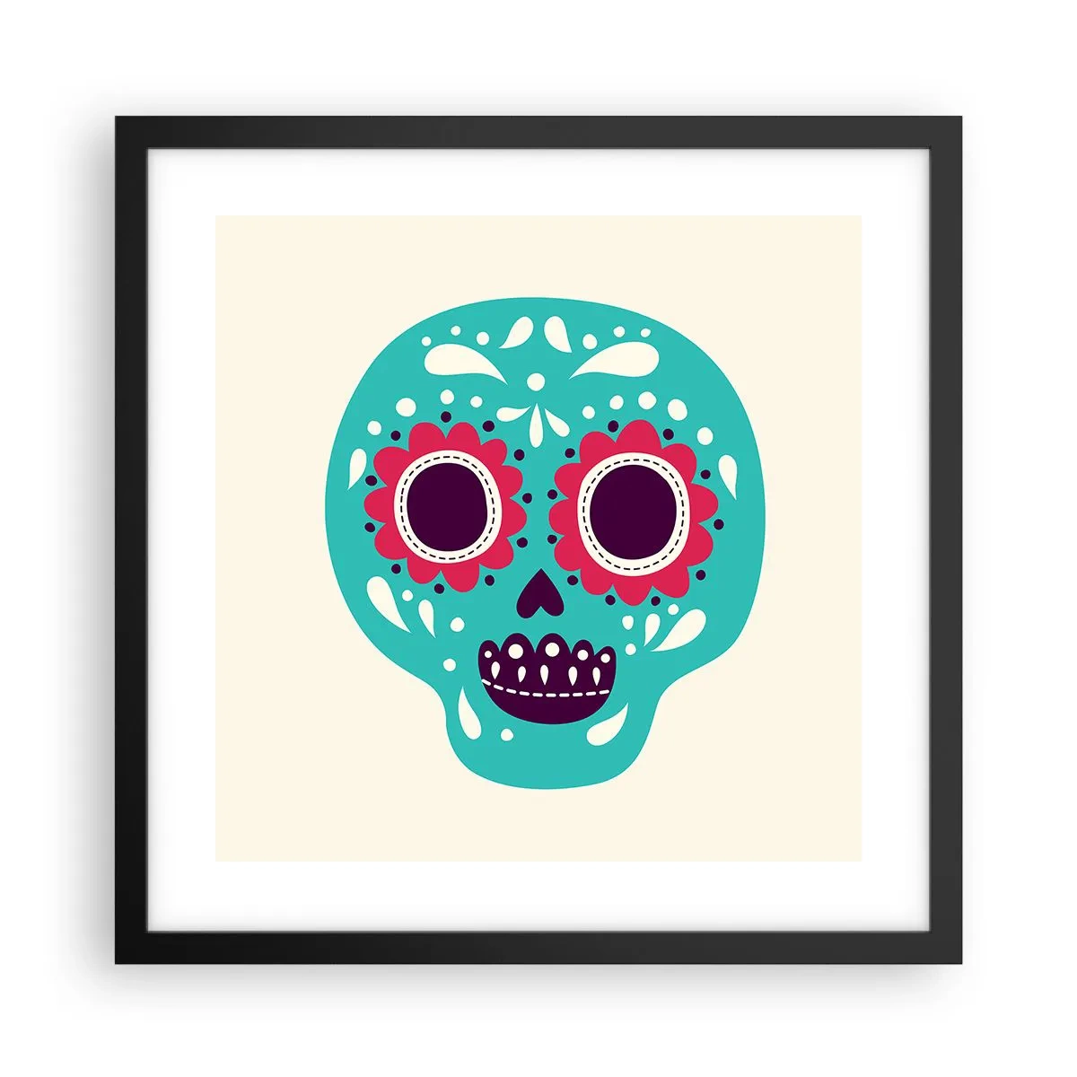 Affiche dans un cadre noir - Poster - La vie – du plaisir jusqu'à la mort - 40x40 cm