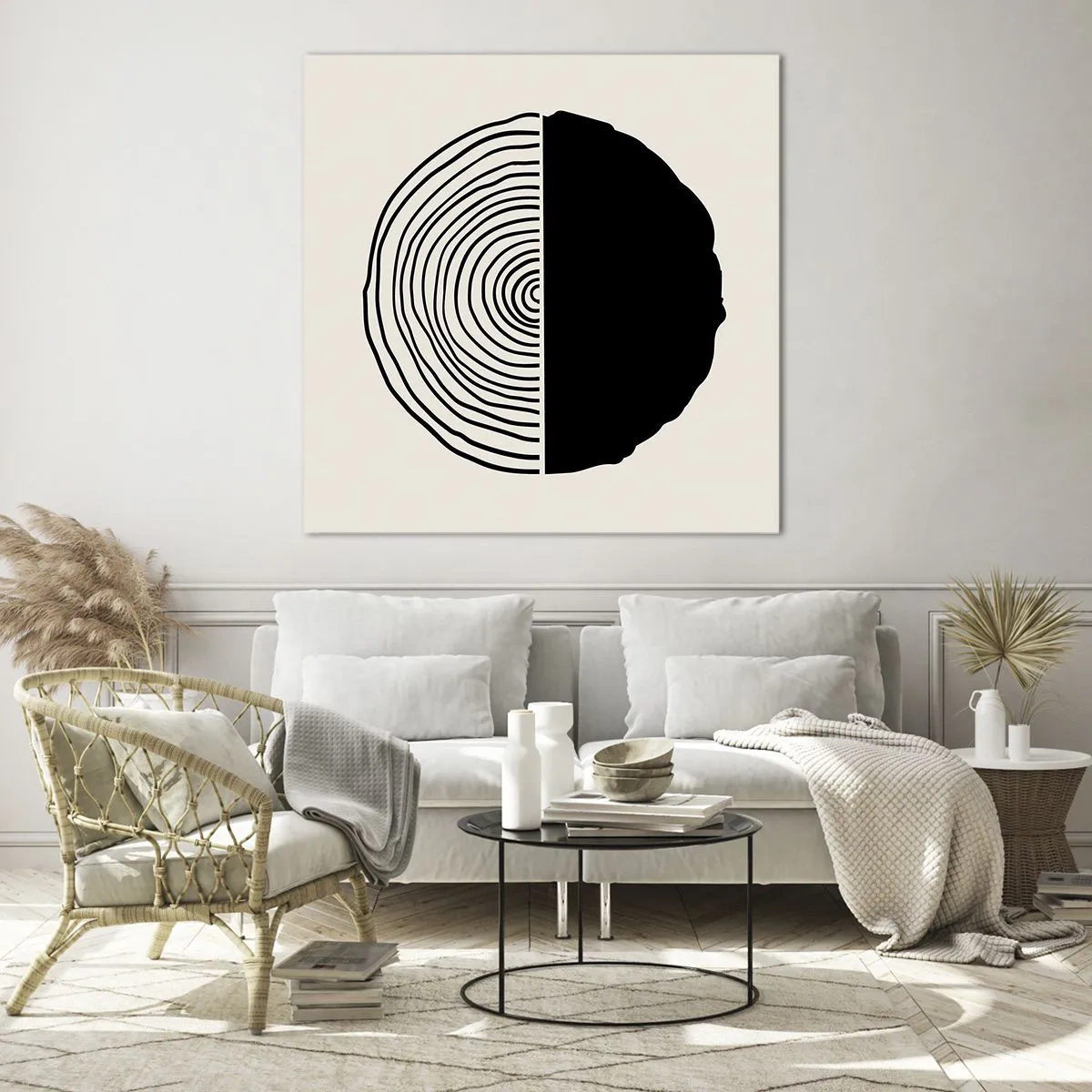 Impression sur verre - Image sur verre - Moitié-moitié - 60x60 cm