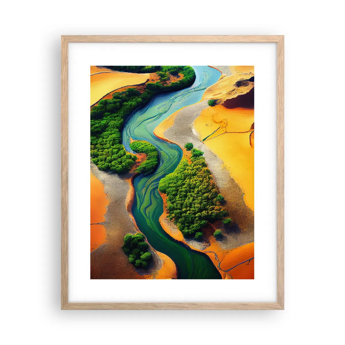 Affiche dans un chêne clair - Poster - Rivière vivifiante - 40x50 cm