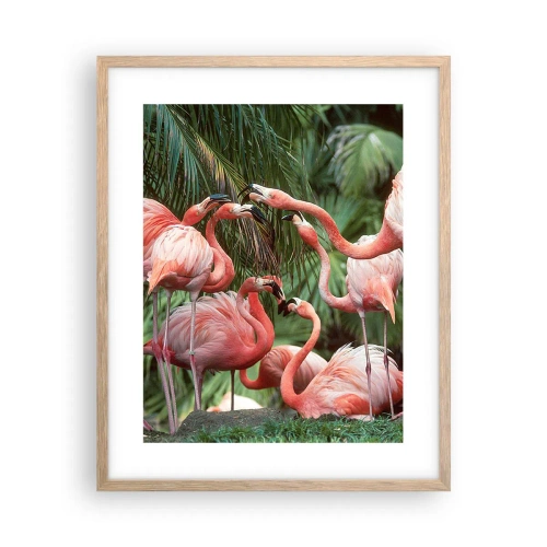 Affiche dans un chêne clair - Poster - Potins d'après-midi - 40x50 cm