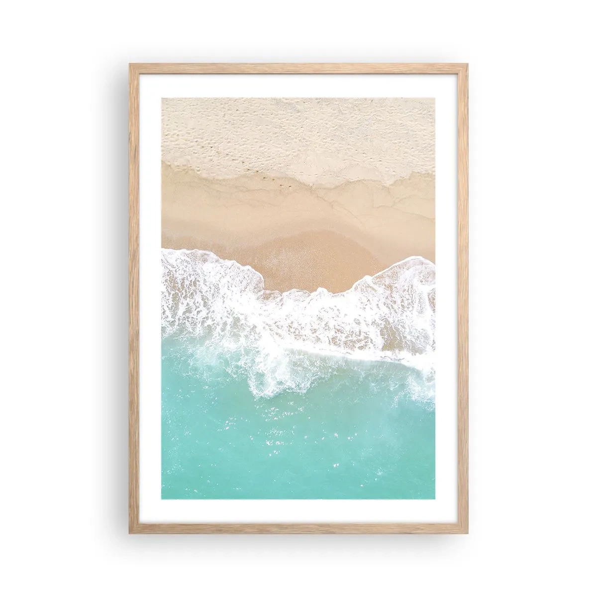 Affiche dans un chêne clair - Poster - Caresse de l'océan - 50x70 cm