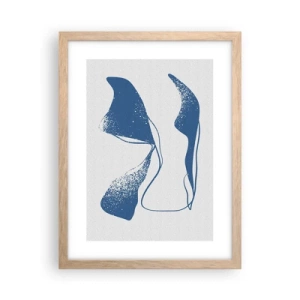 Affiche dans un chêne clair - Poster - Abstraction ailée - 30x40 cm