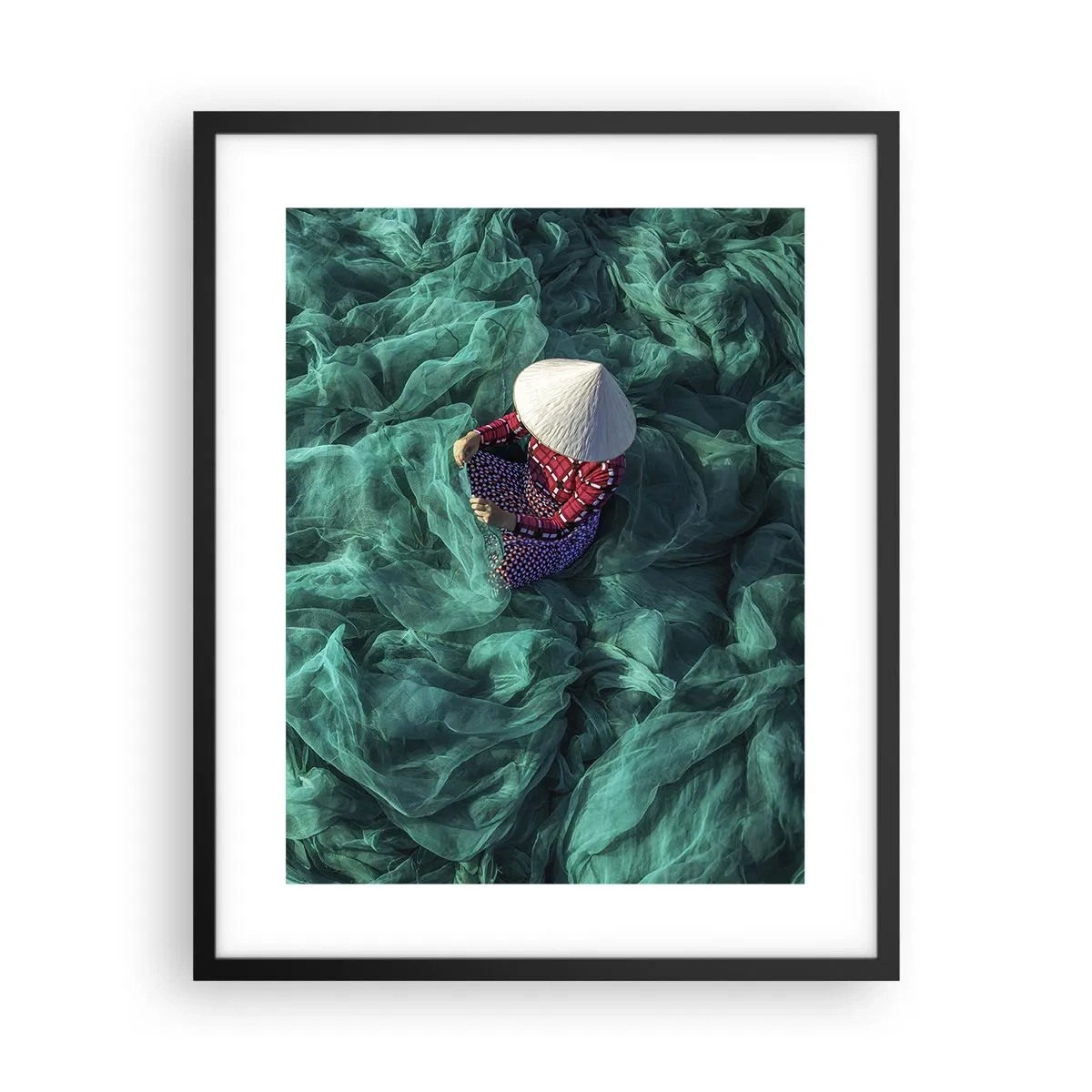 Affiche dans un cadre noir - Poster - Dans une mer de filet - 40x50 cm