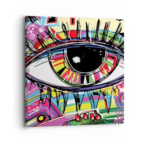 Impression sur toile - Image sur toile - Oeil coloré - âme colorée - 30x30 cm