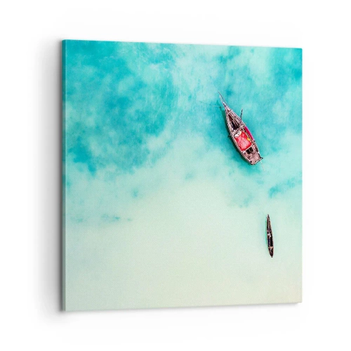 Impression sur toile - Image sur toile - Car sur les plages de Zanzibar, quand il y a un débordement d'eau... - 60x60 cm