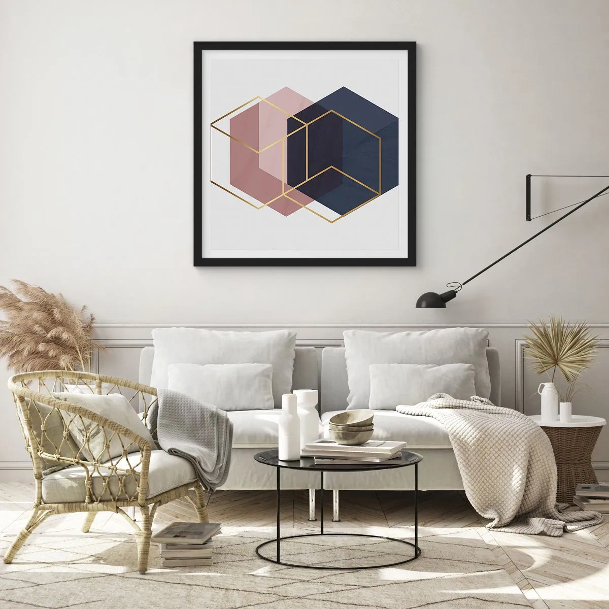 Affiche dans un cadre noir - Poster - Le pouvoir de la simplicité - 60x60 cm