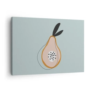 Impression sur toile - Image sur toile - Poire abstraite sur fond clair - 70x50cm - Pénétrer la nature des choses - Décoration murale moderne pour le salon et la chambre ARTTOR