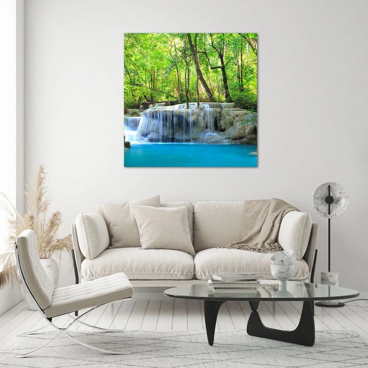 Impression sur verre - Image sur verre - Se noyer dans le turquoise et le vert - 50x50 cm