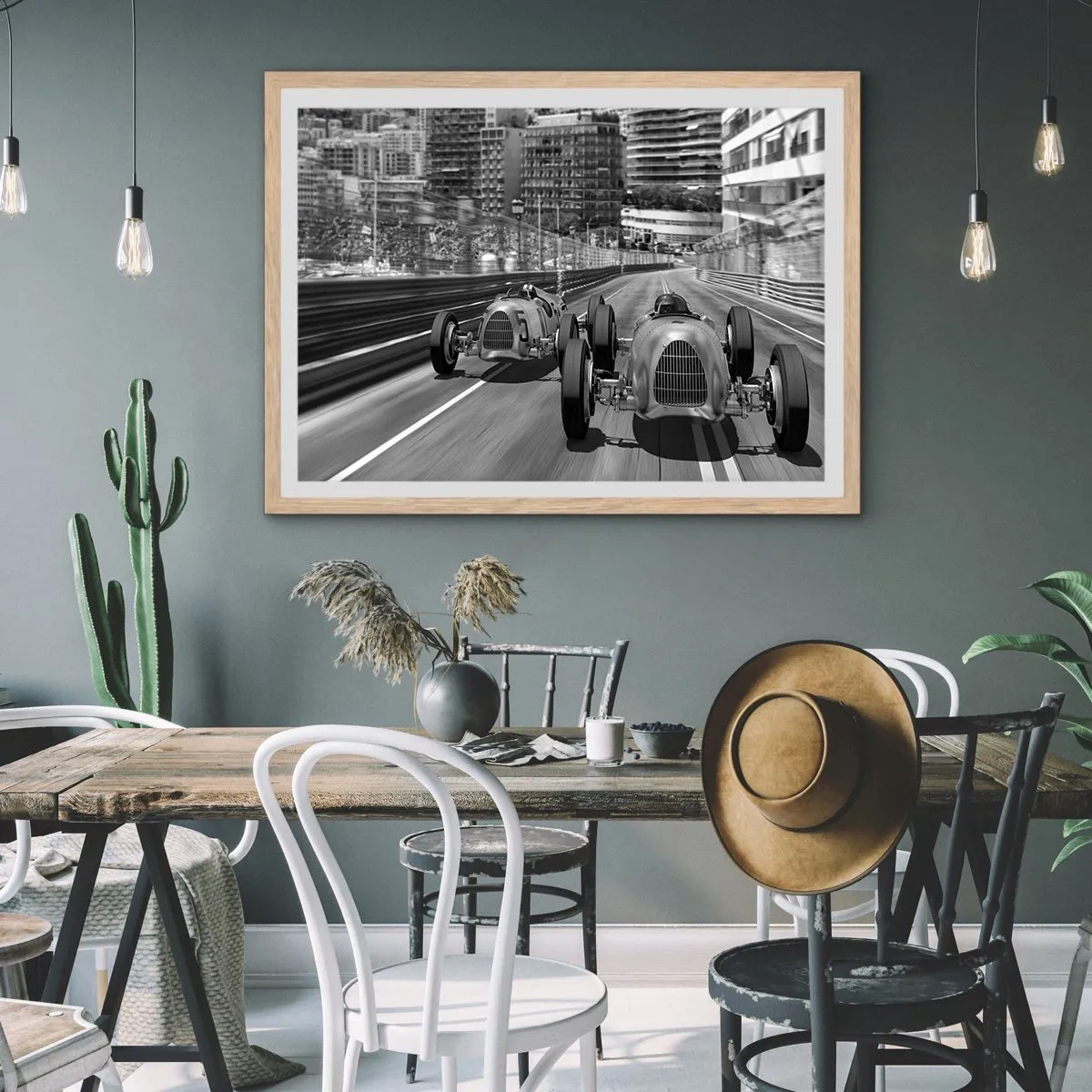 Affiche dans un chêne clair - Poster - Il y a longtemps à Monté Carlo - 91x61 cm