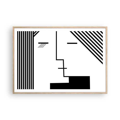 Affiche dans un chêne clair - Poster - Juste un baiser - 100x70 cm