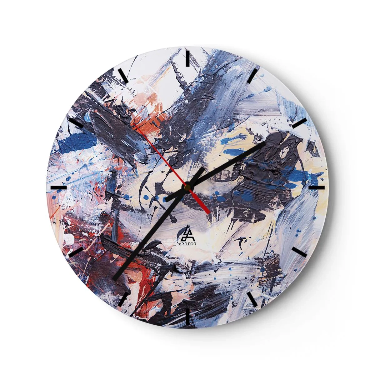Horloge murale - Pendule murale - La danse folle de l'abstrait - 40x40 cm