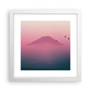 Affiche dans un cadre blanc - Poster - Des pèlerins au dessus des nuages - 30x30 cm