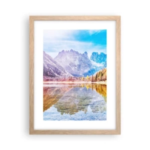Affiche dans un chêne clair - Poster - C'est déjà le printemps à la montagne - 30x40 cm