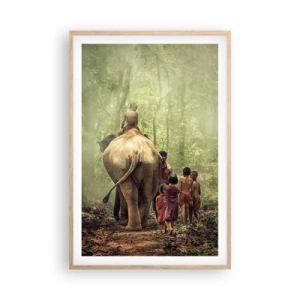 Affiche dans un chêne clair - Poster - Nouveau livre de la jungle - 61x91 cm