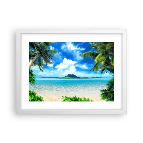 Affiche dans un cadre blanc - Poster - L'azur des tropiques - 40x30 cm