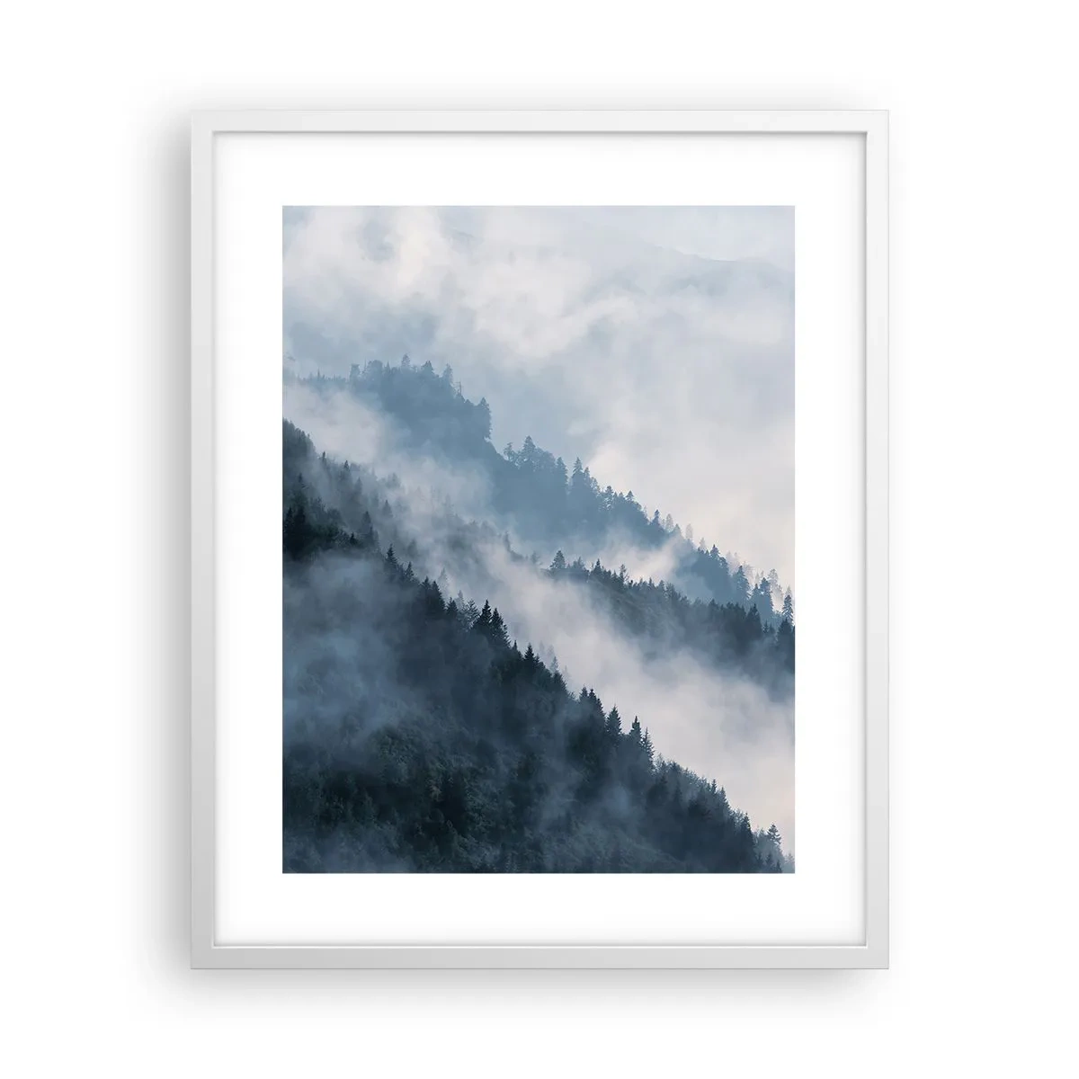 Affiche dans un cadre blanc - Poster - Mysticisme des montagnes - 40x50 cm