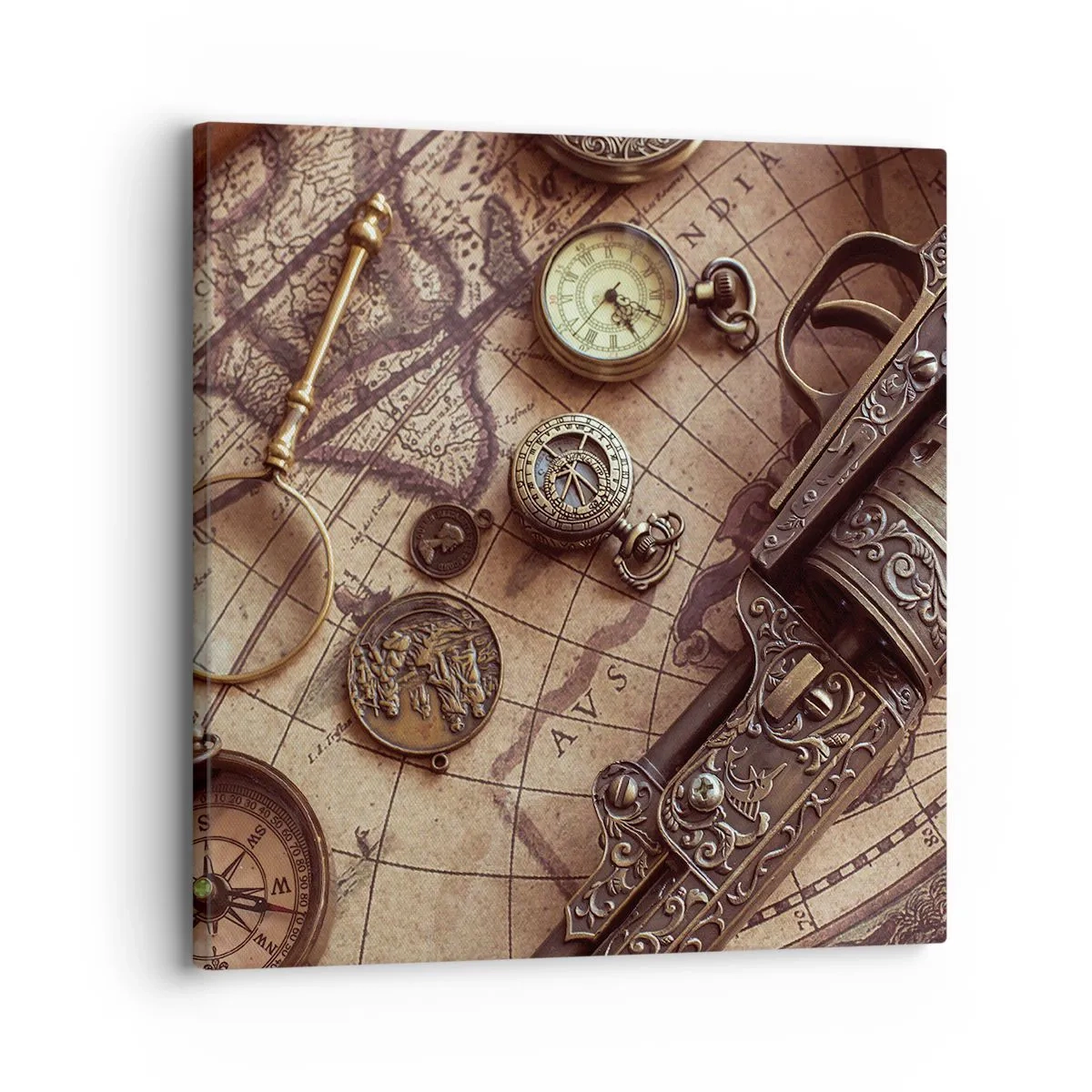 Impression sur toile - Image sur toile - L'aventure appelle - 30x30 cm