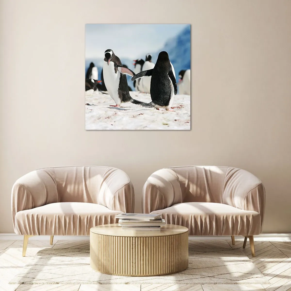 Impression sur verre - Image sur verre - Danser dans la neige - 60x60 cm