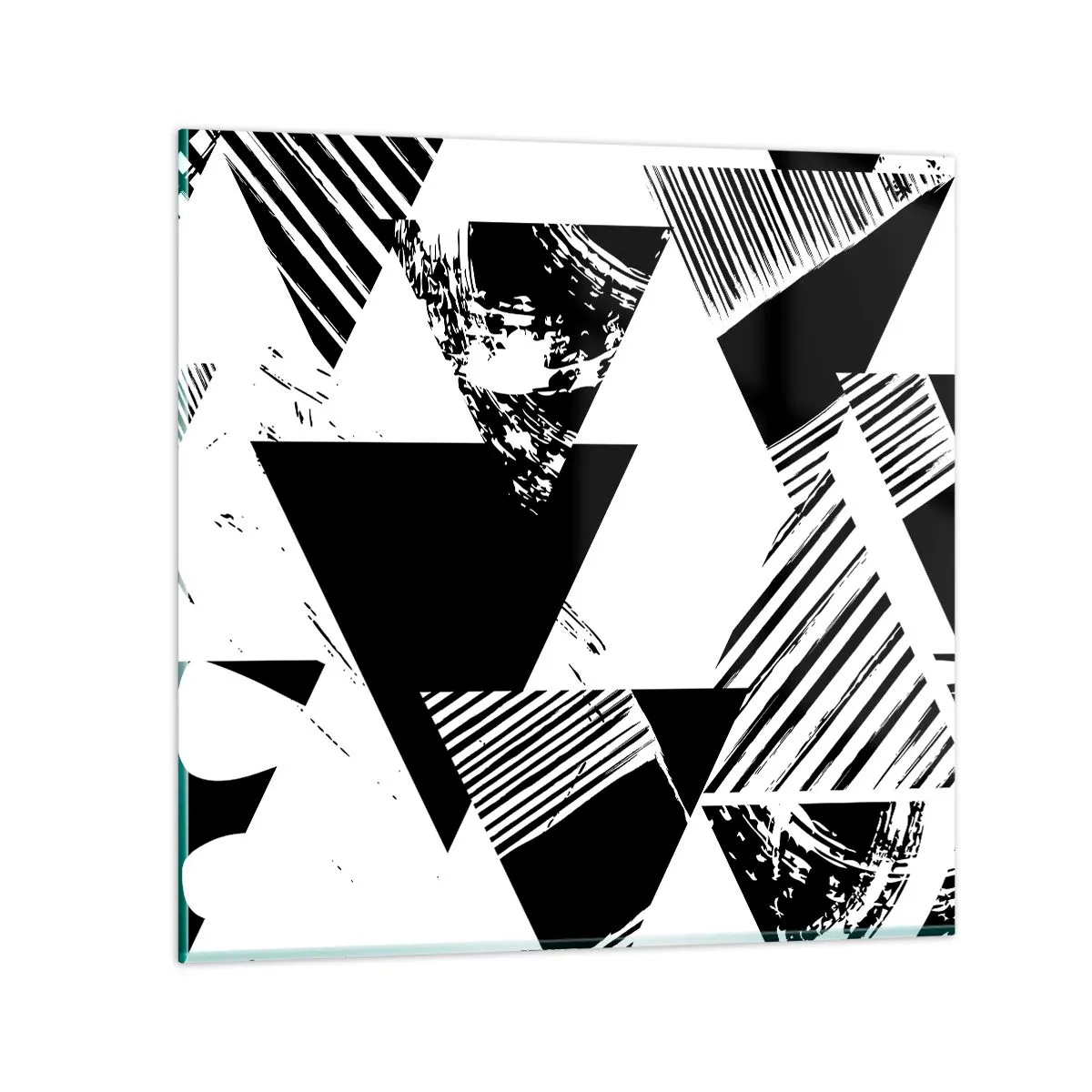 Impression sur verre - Image sur verre - Pluie de triangles - 30x30 cm