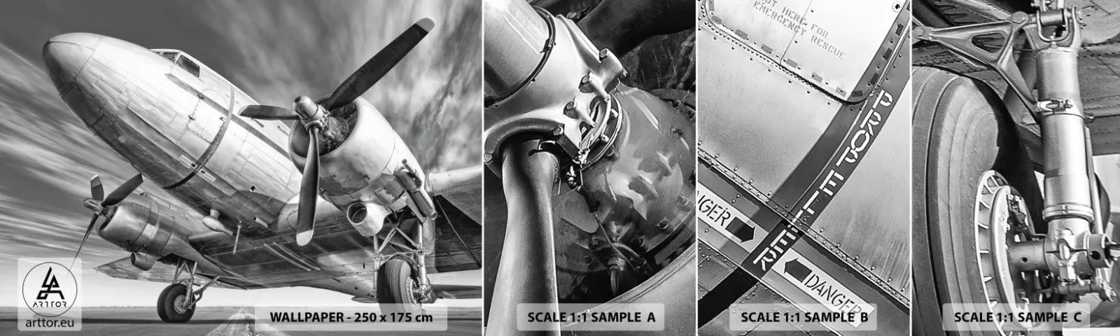 Échantillon De Papier Peint Standard Eco - Toujours prêt à voler - Avion, Rétro, Avion - 100x30 cm