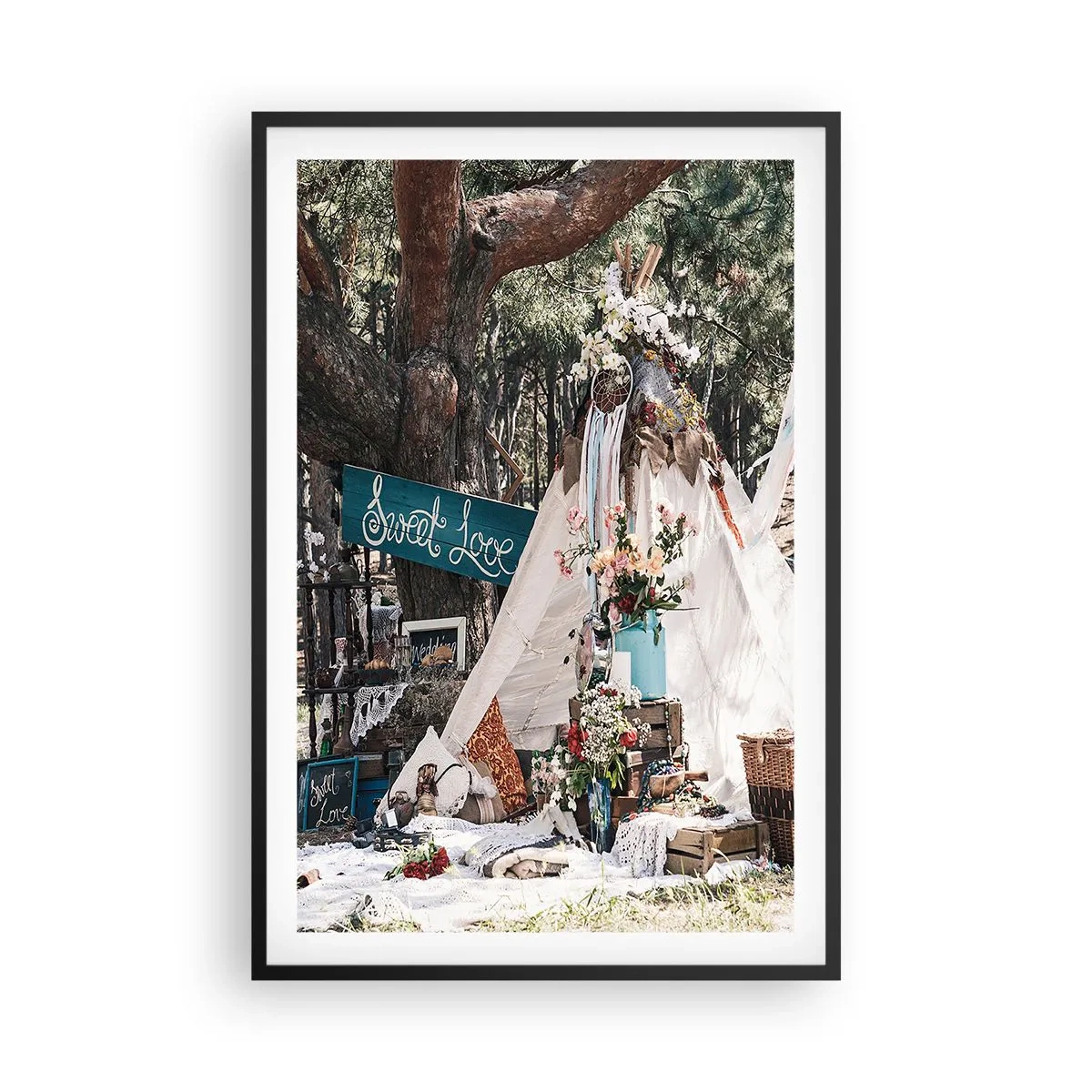 Affiche dans un cadre noir - Poster - Make love… - 61x91 cm