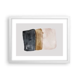 Affiche dans un cadre blanc - Poster - Composition de couleurs de la terre - 40x30 cm