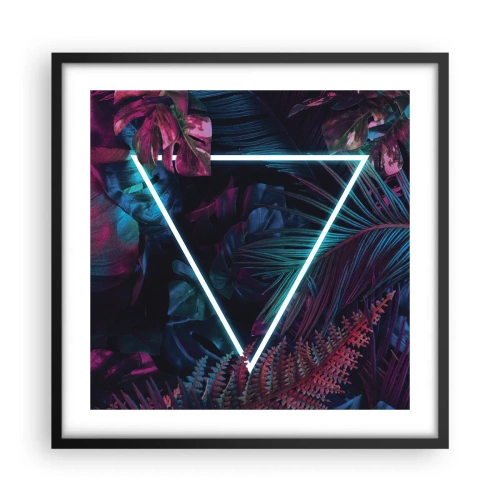Affiche dans un cadre noir - Poster - Jardin de style disco - 50x50 cm
