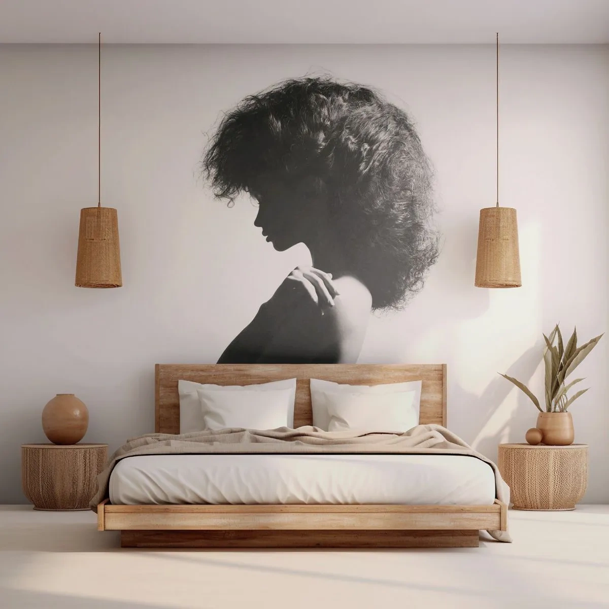 Papier Peint Photo Premium Sand - Comme une fleur au bout d'une fine tige - Femme, Corps, Modèle - 350x256 cm