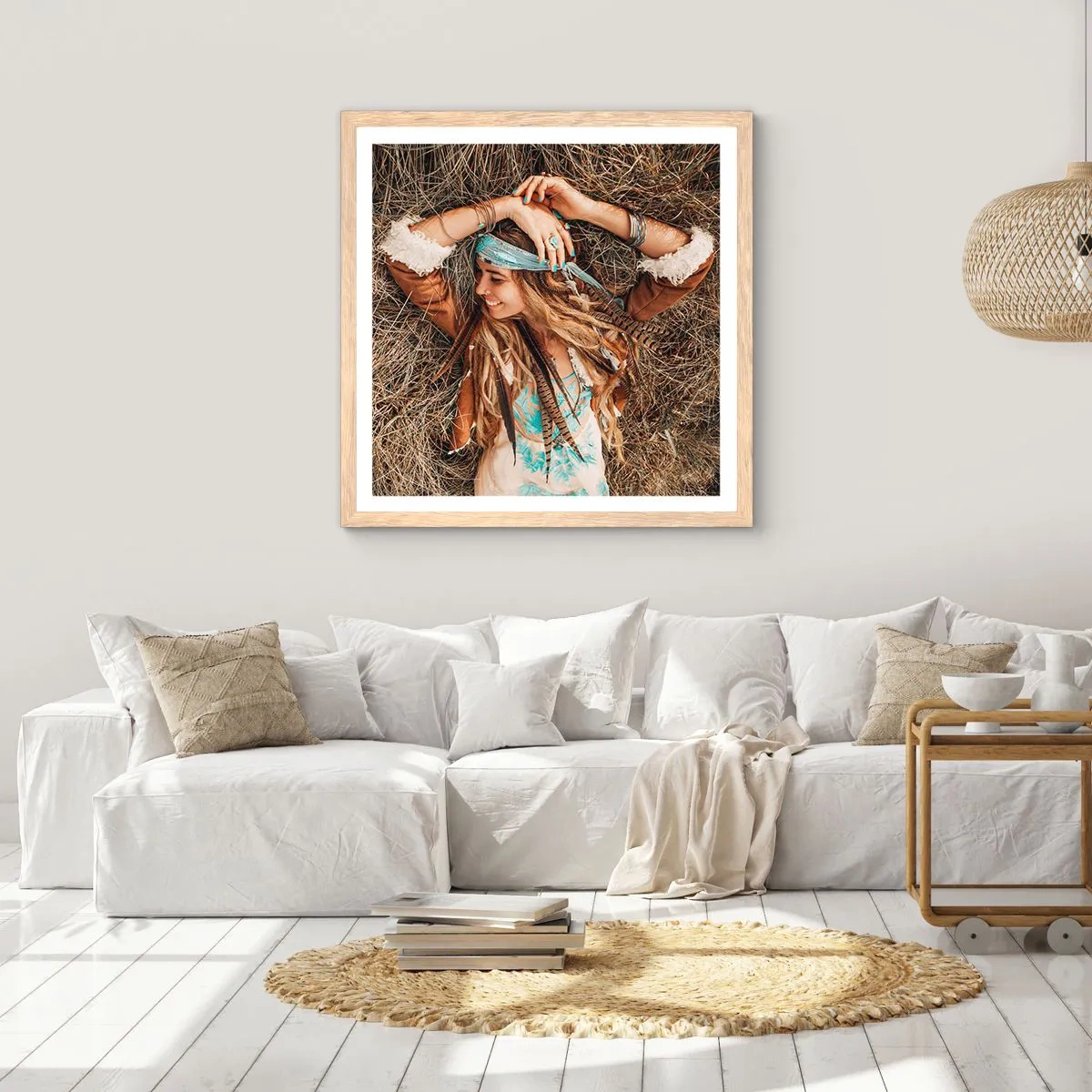 Affiche dans un chêne clair - Poster - En route vers les années d'amour - 40x40 cm