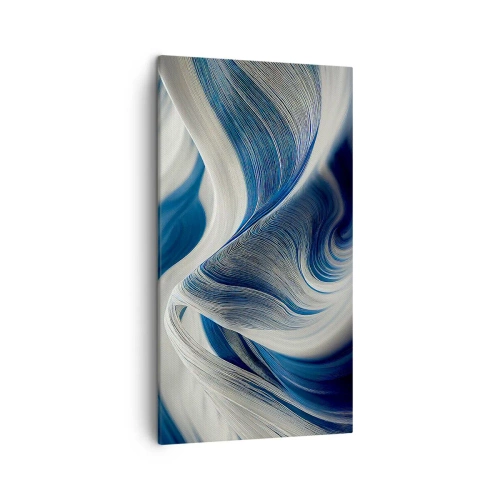 Impression sur toile - Image sur toile - La fluidité du bleu et du blanc - 45x80 cm