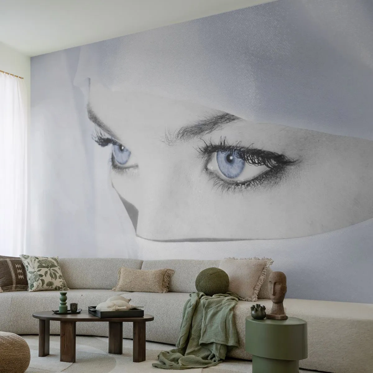 Papier Peint Autocollant Deluxe Sticker - Directement des mille et une nuits - Femme, Yeux, Culture - 250x175 cm