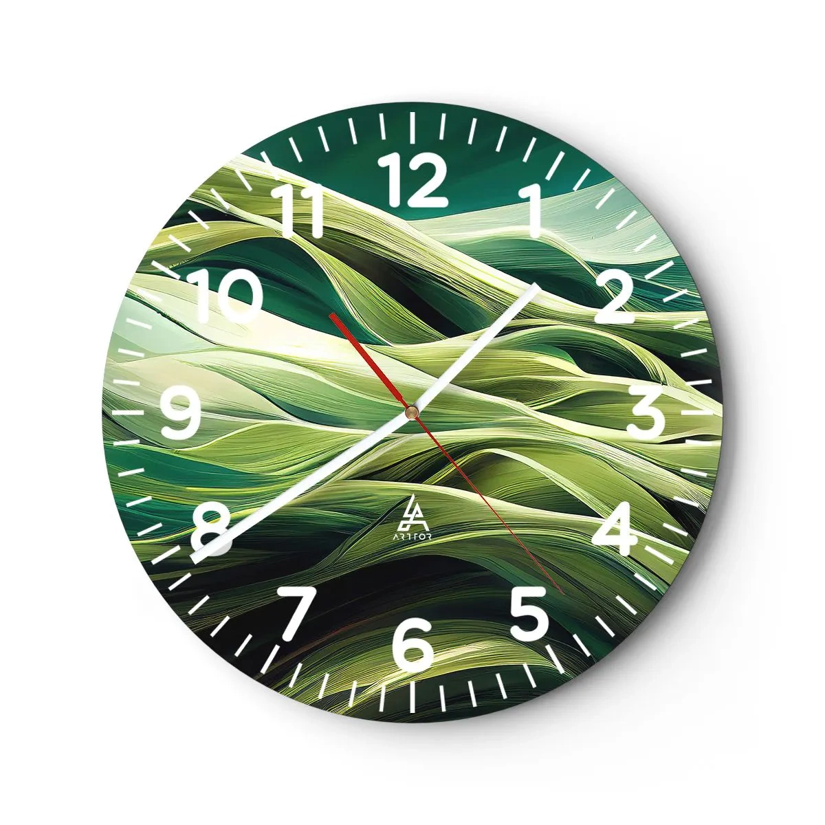 Horloge murale - Pendule murale - Jeu de vert abstrait - 30x30 cm