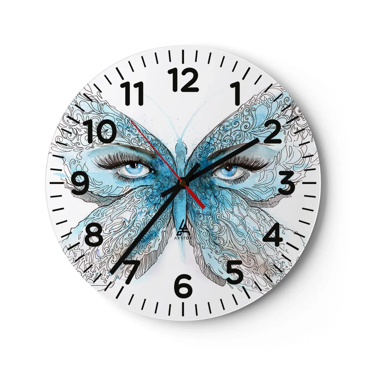 Horloge murale - Pendule murale - Mésange bleue Eros - 40x40 cm