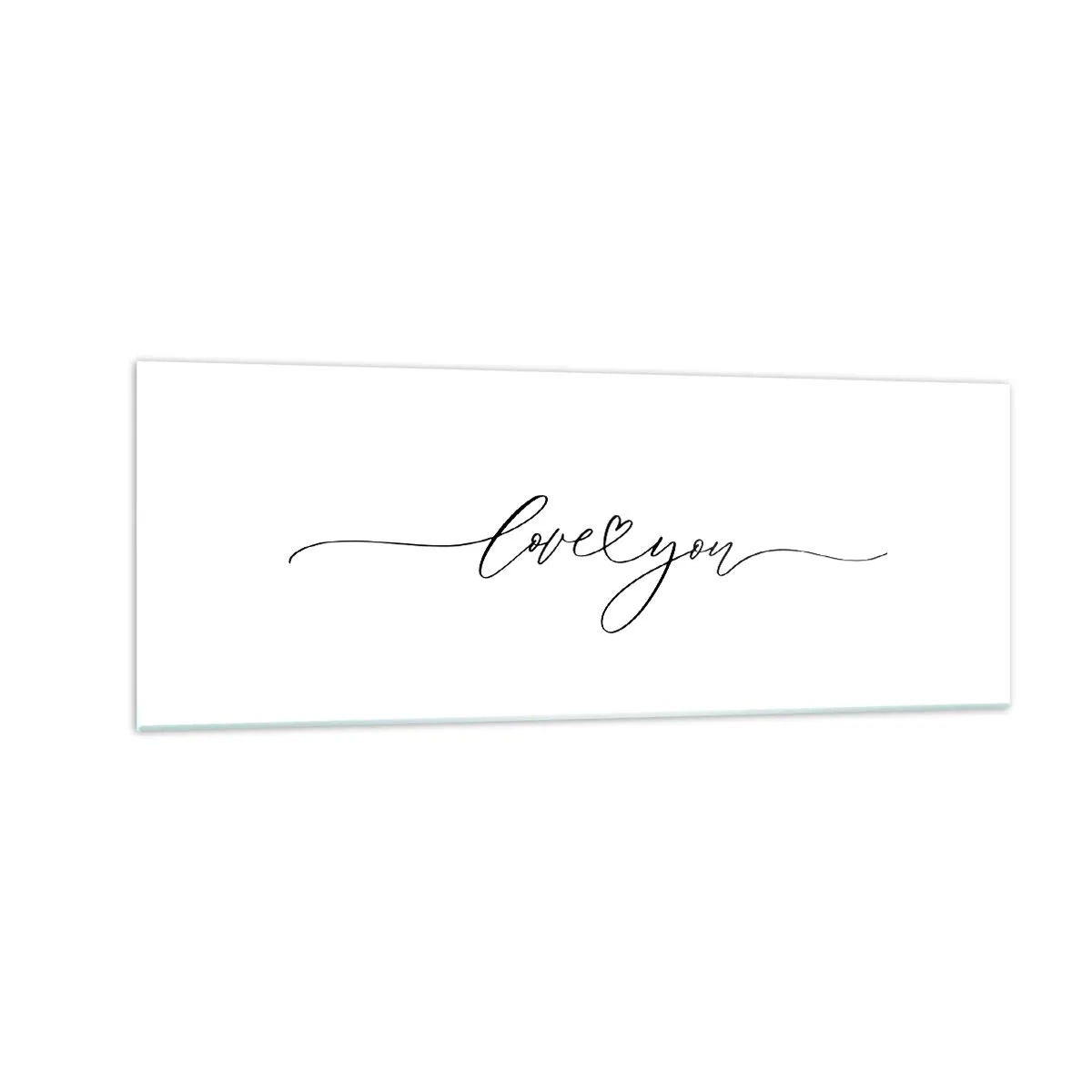 Impression sur verre - Image sur verre - L'inscription « Je t'aime » dans une police élégante - 140x50cm - Noir sur blanc - Décoration murale moderne pour le salon et la chambre ARTTOR