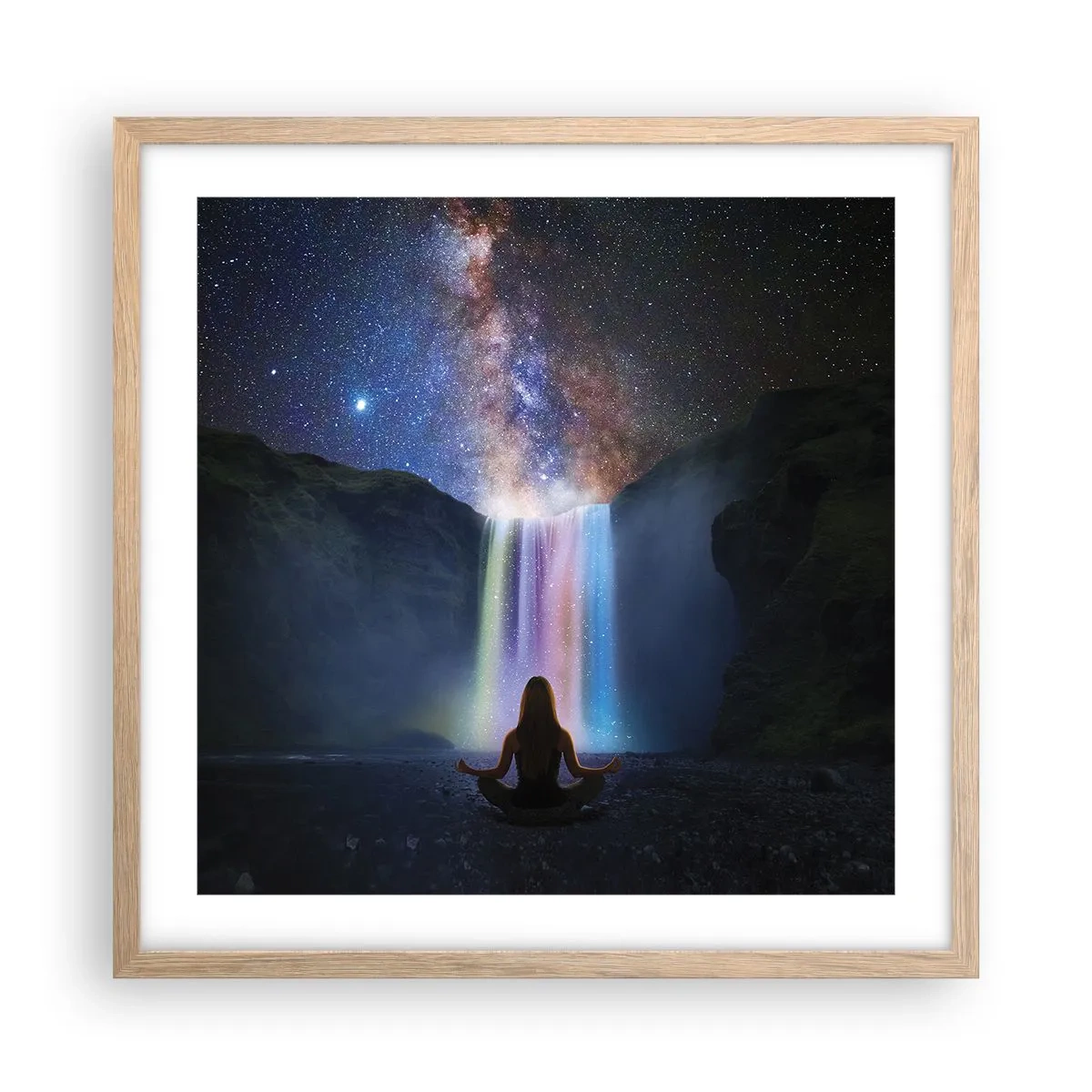 Affiche dans un chêne clair - Poster - Harmonie absolue - 50x50 cm