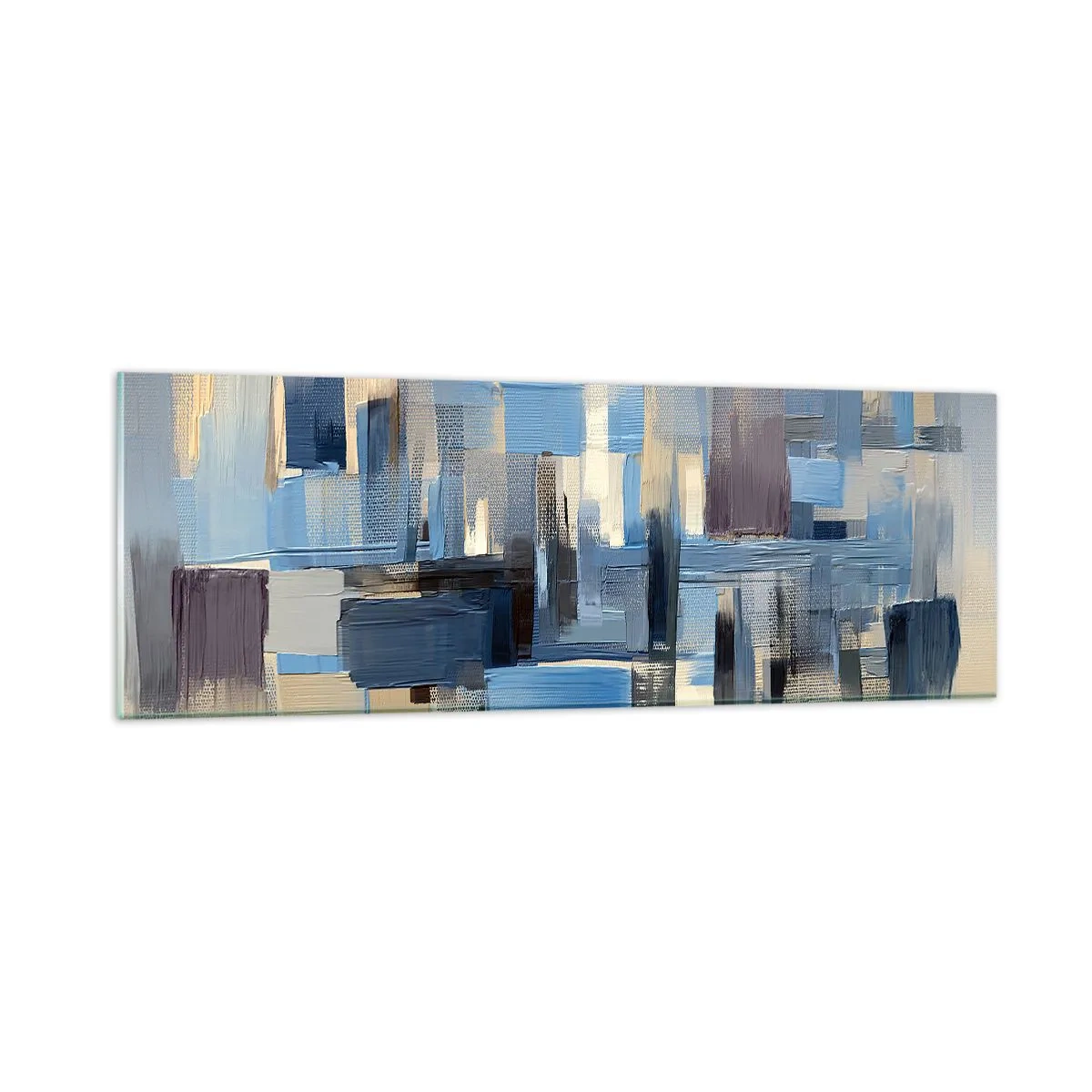 Impression sur verre - Image sur verre - Construction bleue - 90x30 cm