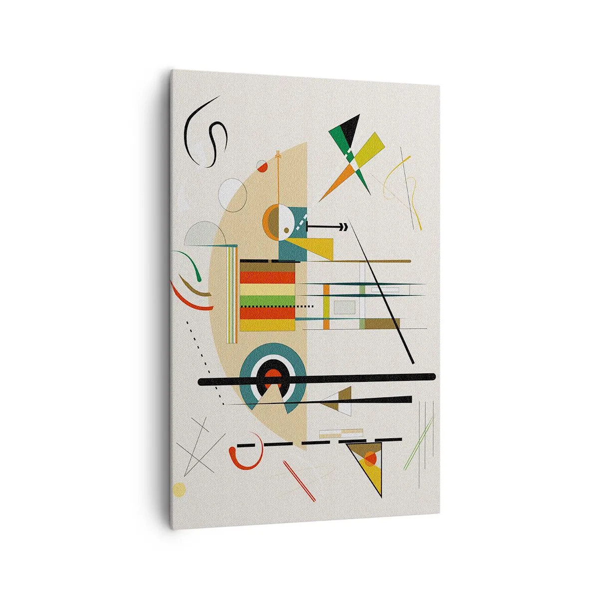 Impression sur toile - Image sur toile - Abstraction colorée avec des formes géométriques - 80x120cm - Et le monde s’amuse - Décoration murale moderne pour le salon et la chambre ARTTOR