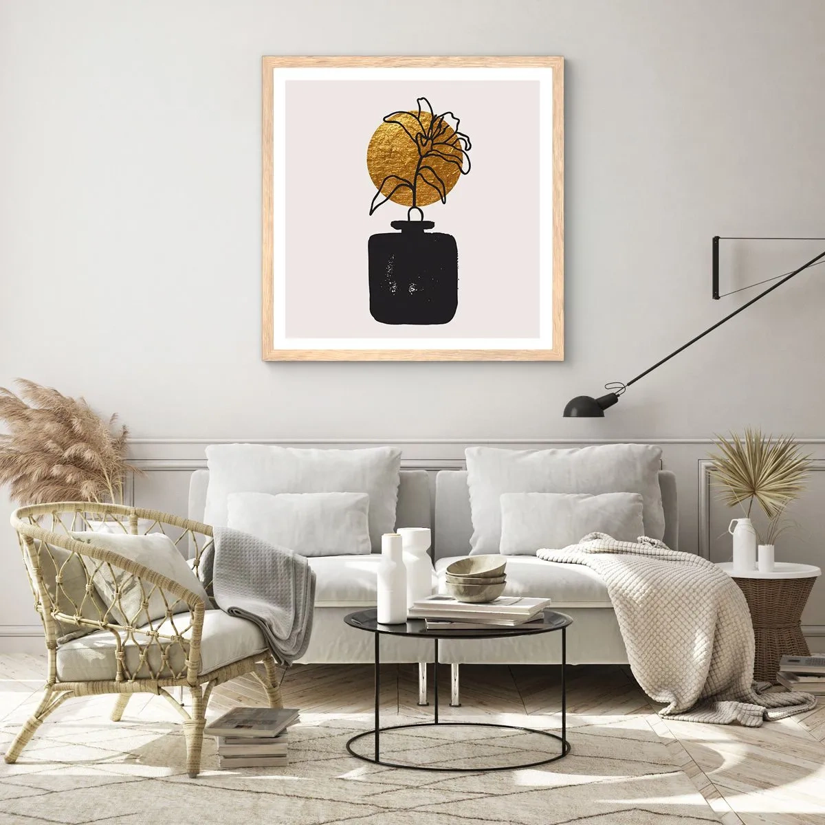 Affiche dans un chêne clair - Poster - La beauté vaut son pesant d'or - 30x30 cm