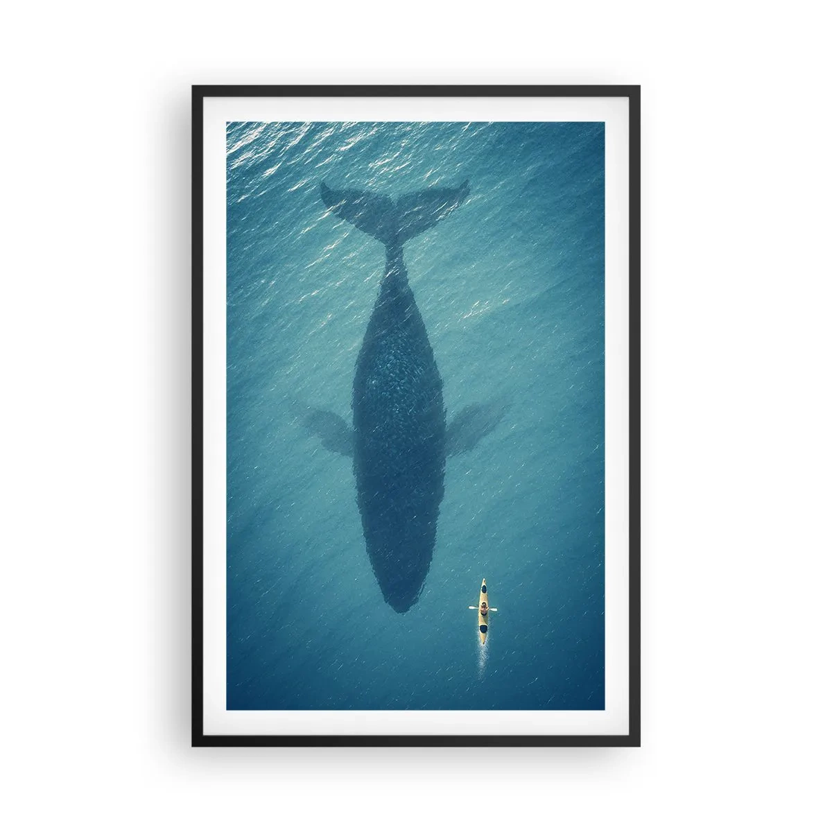 Affiche dans un cadre noir - Poster - Rencontre sur l'océan - 61x91 cm