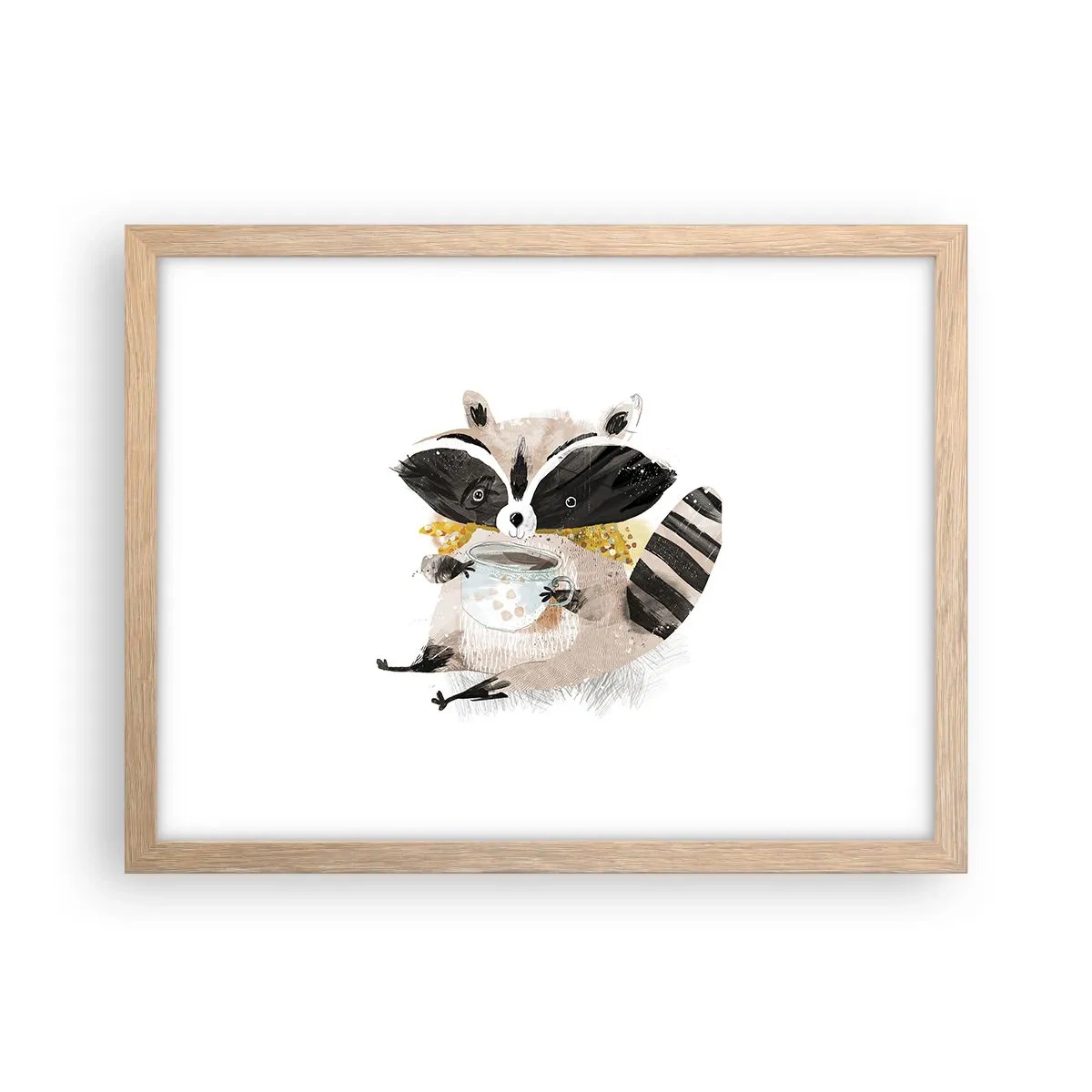 Affiche dans un chêne clair - Poster - Mon ami le raton laveur - 40x30 cm