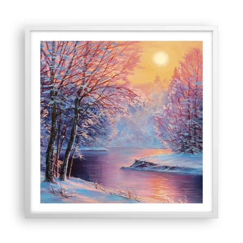 Affiche dans un cadre blanc - Poster - Couleurs d'hiver - 60x60 cm