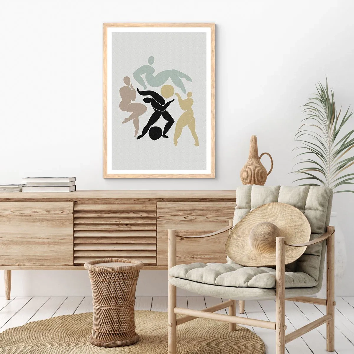 Affiche dans un chêne clair - Poster - Faire de l'exercice pour la santé et la beauté - 50x70 cm