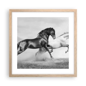 Affiche dans un chêne clair - Poster - Anges et démons - 40x40 cm